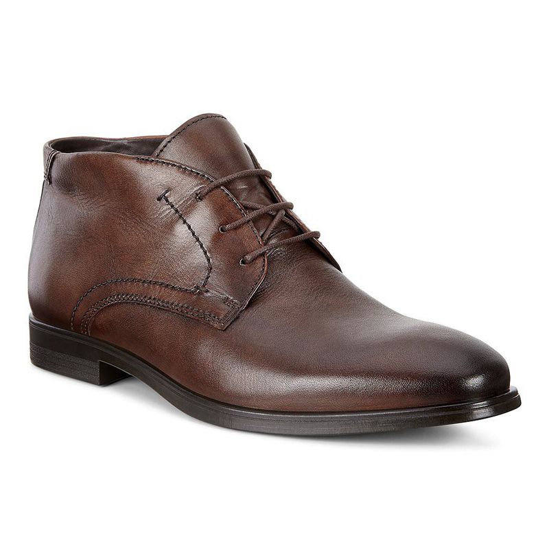 Men Boots Ecco Melbourne - Business Shoe Brown - India SWGQML651